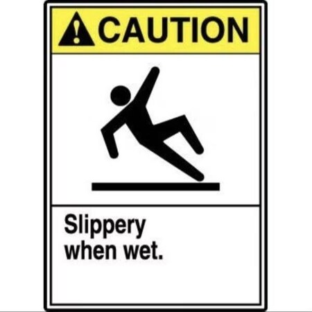 Accuform ANSI CAUTION Safety Sign SLIPPERY MSTF663XT MSTF663XT